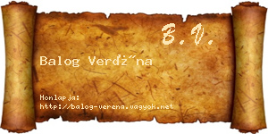 Balog Veréna névjegykártya